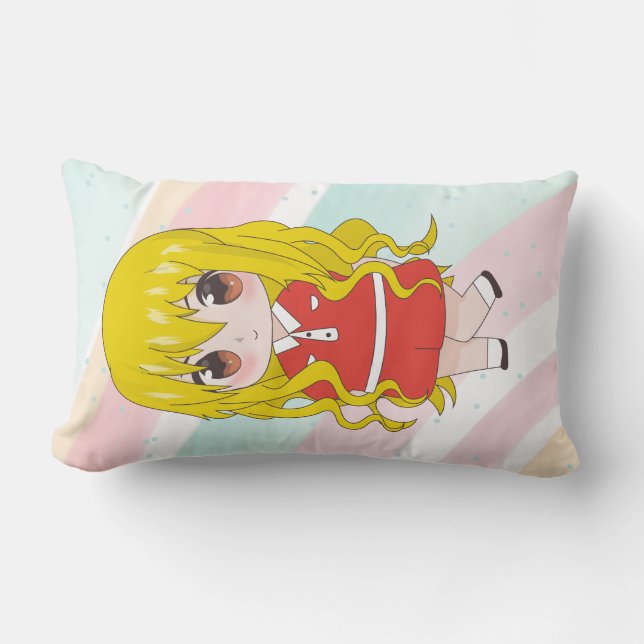 Cojín Lumbar estilo de anime de dalls dulce (Anverso)