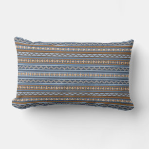 Cojín Lumbar Estilo del suroeste patrón geométrico azul y marró