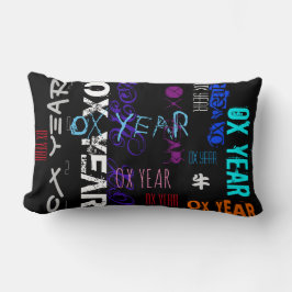 Cojín Lumbar Estilo graffiti Repeating Ox Year 2021 Lumbar P