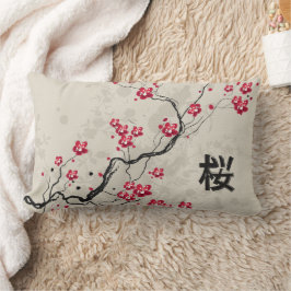 Cojín Lumbar Estilo oriental Sakura Cherry Blossom Art