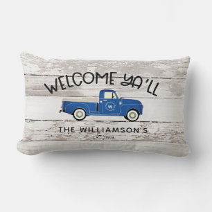 Cojín Lumbar Estilo Rústico de Granja Nombre de Familia Camione