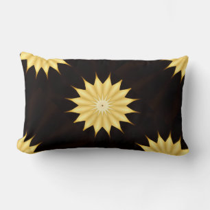 Cojín Lumbar Estrella amarilla brillante de diseño de Kaleidosc