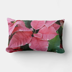 Cojín Lumbar Estrella plateada de mármol Poinsettias Flor de va