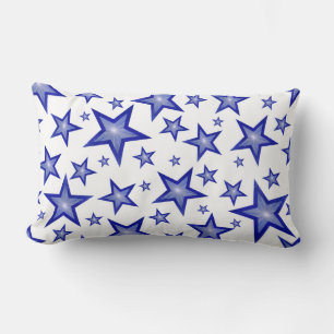 Cojín Lumbar Estrellas azules oscuras con la espalda lumbar bla