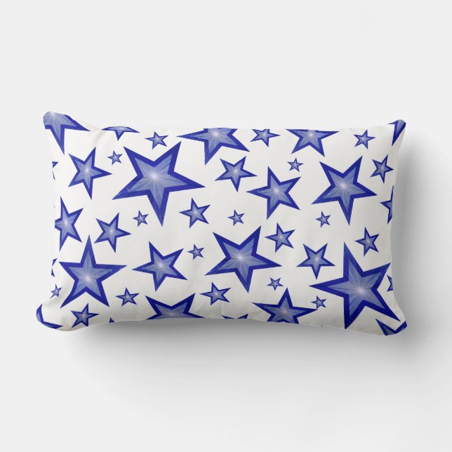 Cojín Lumbar Estrellas azules oscuras con la espalda lumbar bla (Anverso)