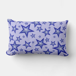 Cojín Lumbar Estrellas azules oscuras 'Texto' azul lumbar