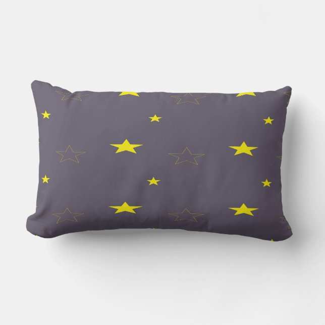 Cojín Lumbar Estrellas de color de carbón vegetal (Anverso)