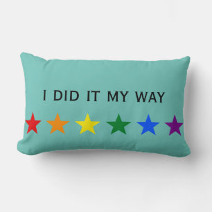 Cojín Lumbar ESTRELLAS DE LA BANDERA DE RAINBOW + tus ideas