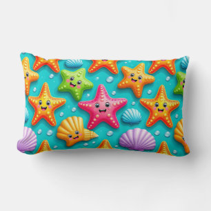 Cojín Lumbar Estrellas de mar y conchas de dibujos animados col