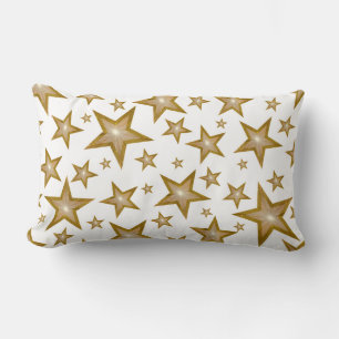 Cojín Lumbar Estrellas de "oro" impresas espalda lumbar blanca