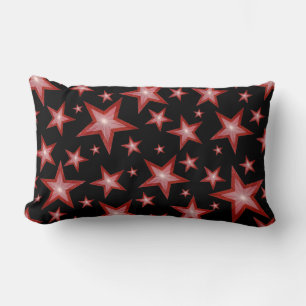 Cojín Lumbar Estrellas rojas con la espalda lumbar negra