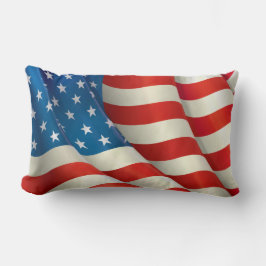 Cojín Lumbar Estrellas y rayas Bandera de Estados Unidos