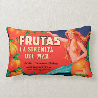 Cojín Lumbar ETIQUETA DE VINTAJE DE FRUTA MERMAID 33 cm x 53 cm