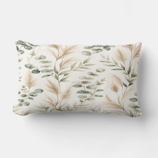 Cojín Lumbar Eucalyptus Sage Green Pillow (Anverso)