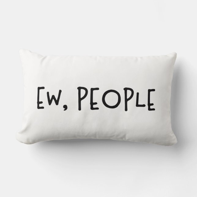Cojín Lumbar Ew, People Funny Humor Introvert (Anverso)