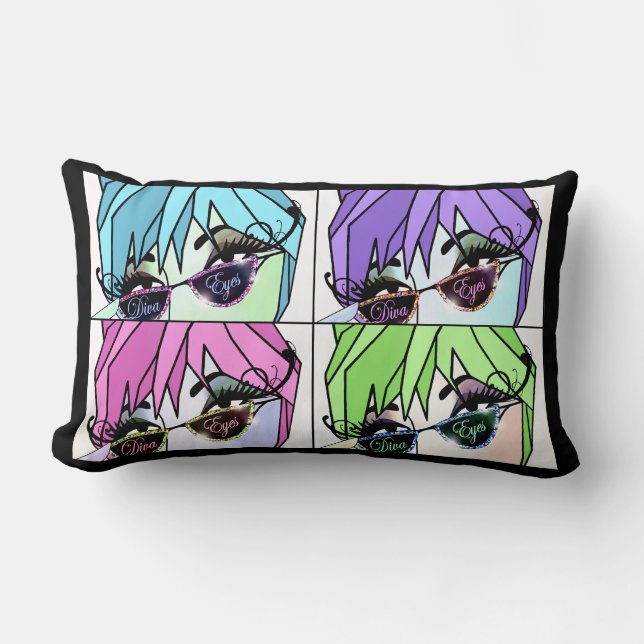 Cojín Lumbar Eyelash Divas (Anverso)