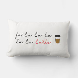 Cojín Lumbar "Fa La Latte: Festividad de un amante del café con