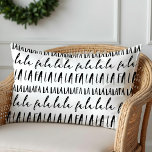 Cojín Lumbar FA LA Navidades tipográficos blancos y negros Caro<br><div class="desc">Celebre la temporada mágica y festiva con nuestras almohadas de decoración de vacaciones personalizados. Nuestro moderno diseño minimalista de vacaciones en blanco y negro presenta un diseño tipográfico audaz "Fa La La" con diferentes guiones y fuentes san serif para crear este moderno patrón de Navidades arrojar almohada.</div>
