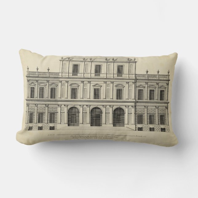 Cojín Lumbar Fachada de estilo teatral de Colen Campbell (Anverso)