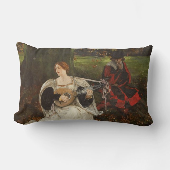 Cojín Lumbar Fair is my Love (por Edwin Austin Abbey) (Anverso)
