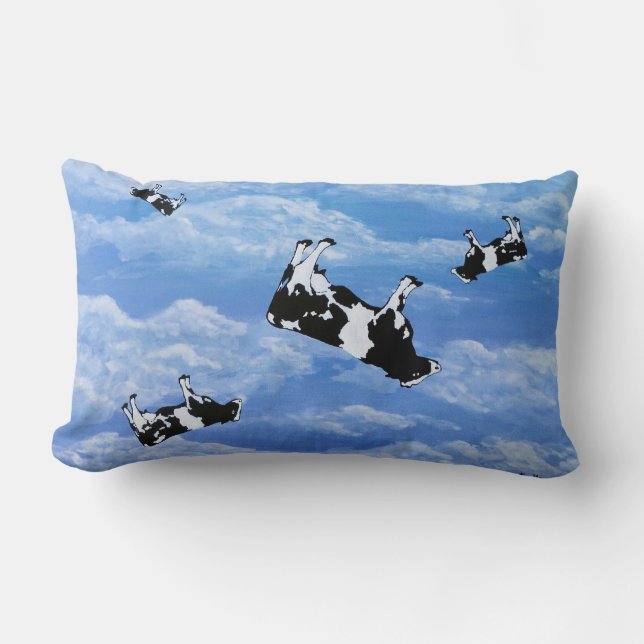 Cojín Lumbar Falling Cows (Anverso)