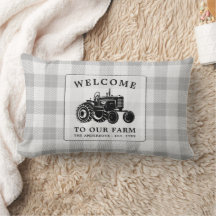 Familia De Bienvenida Tractor De Granjas Placa Bla