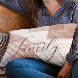 Cojín Lumbar Familia de Personalizados de Mármol Geométrico de