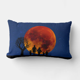 Cojín Lumbar Familia Eclipse Lunar de Luna de Sangre