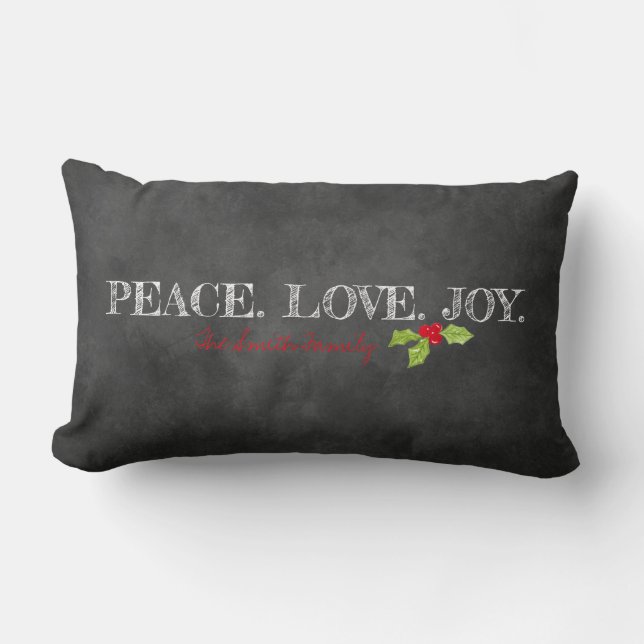 Cojín Lumbar FAMILIA Peace Love Joy FAMILY Holly Chalkboard Hol (Anverso)