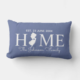 Cojín Lumbar Familia personalizada de mapas de estado doméstico