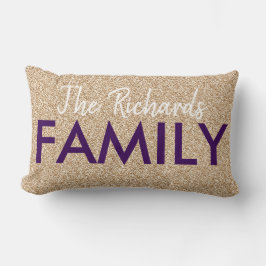 Cojín Lumbar Familia - Purpurina de oro