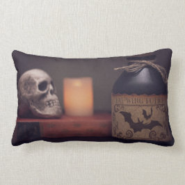 Cojín Lumbar Famoso cráneo de Halloween y jug