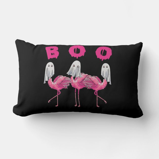 Cojín Lumbar Famoso fantasma Flamingo Boo Halloween Regalos de  (Anverso)
