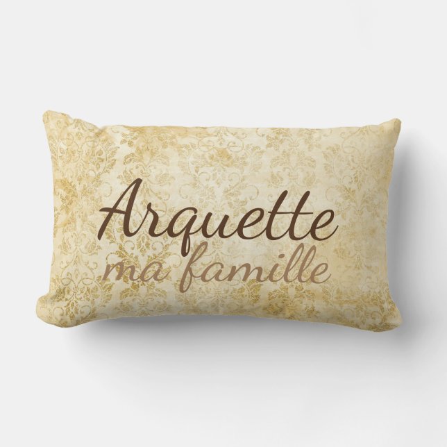 Cojín Lumbar Fancy French My Family Personalizable (Anverso)