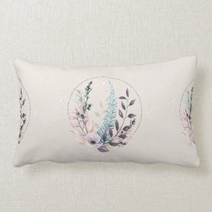 Cojín Lumbar Fantasía botánica en crema