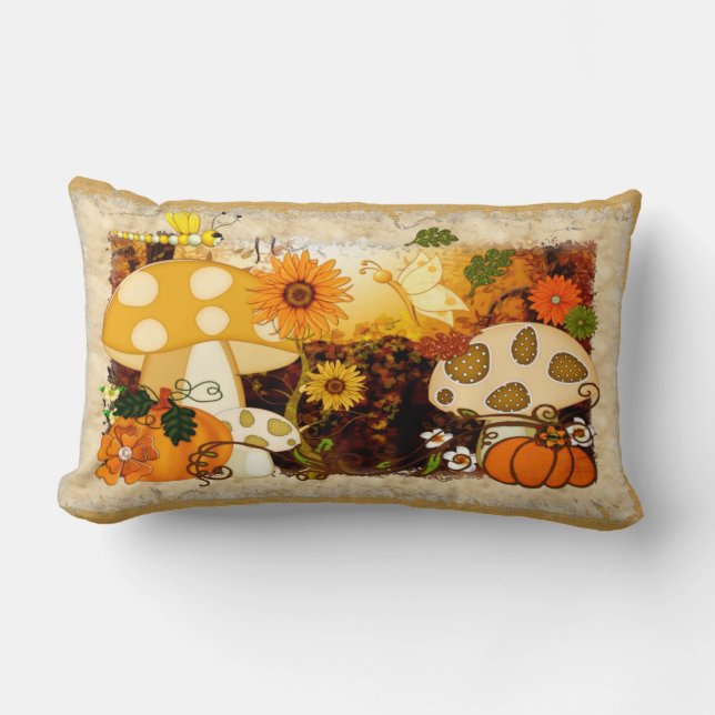 Cojín Lumbar Fantasía del otoño caprichosa (Anverso)