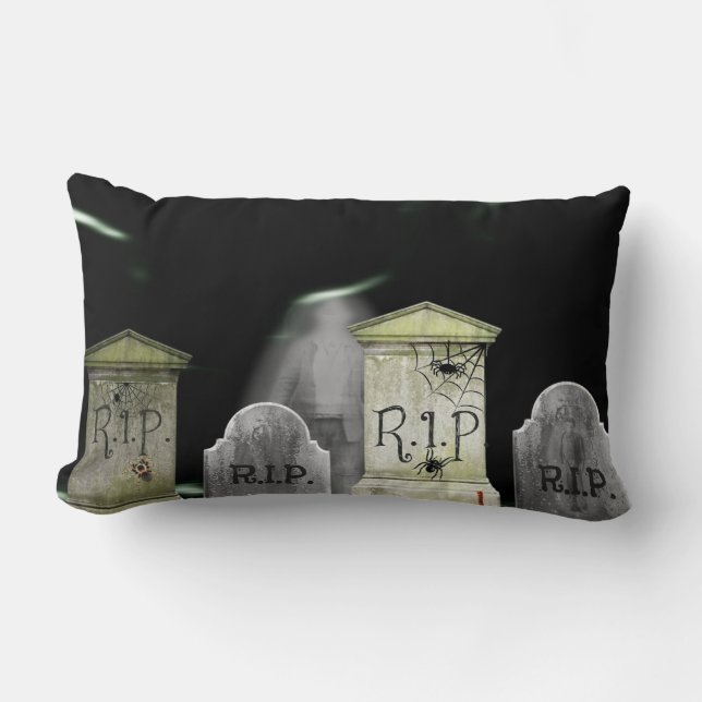 Cojín Lumbar Fantasma de cementerios (Anverso)