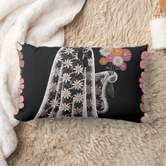 Cojín Lumbar Fantasma de encaje caprichoso Ilustracion floral