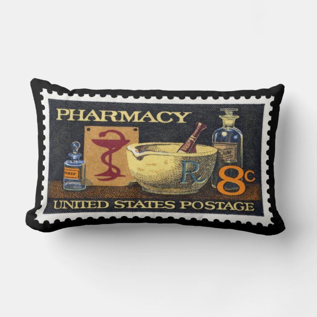 Cojín Lumbar Farmacia Rx Stamp~Pharmacist ~Druggist~Apothecary (Anverso)