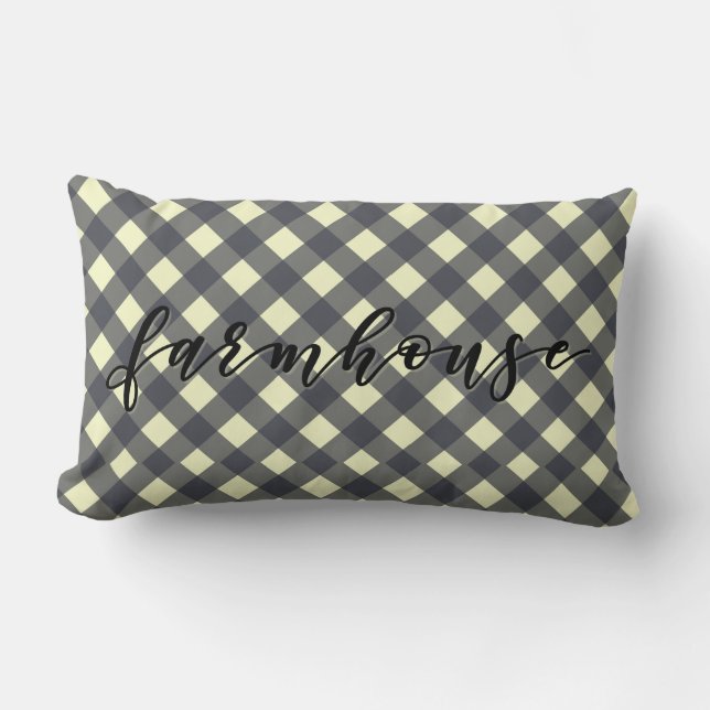 COJÍN LUMBAR FARMHOUSE GINGHAM (Anverso)