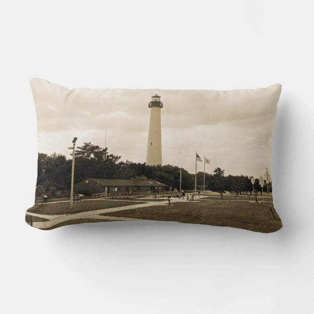 Cojín Lumbar Faro de Cape May (Anverso)