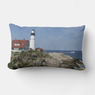 Cojín Lumbar Faro de Portland Head, Cape Elizabeth,Maine,
