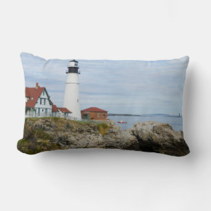 Cojín Lumbar Faro de Portland Headlight en costa rocosa
