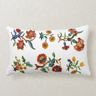 Cojín Lumbar Faux Jacobean Embroidery Pillow