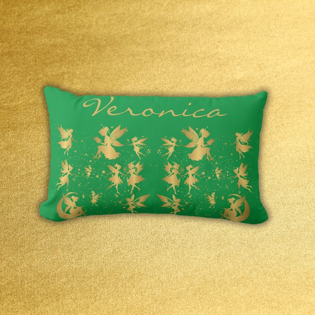 Cojín Lumbar Fe de oro con polvo de óxido en monograma verde | (Subido por el creador)
