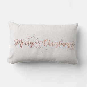 Cojín Lumbar Felices Navidad de Kraft de los gris plateados