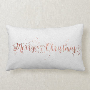 Cojín Lumbar Felices Navidad de Kraft de los gris plateados