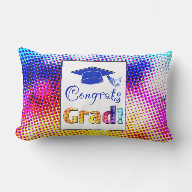 Cojín Lumbar Felicitaciones Colores Grad, Diversión (Anverso)