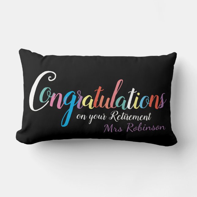 Cojín Lumbar Felicitaciones por jubilación de profesores (Anverso)