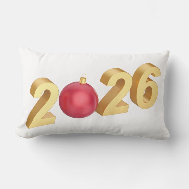 Cojín Lumbar Feliz Año Nuevo 2026 (Anverso)